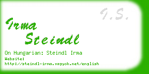 irma steindl business card